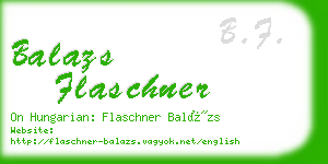 balazs flaschner business card